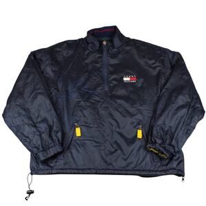 Tommy Hilfiger Vintage 90s Men's Blue/Yellow/Green/Red Jacket Big Logo - Size XL